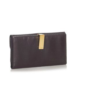 Gucci brown Leather Clip Wallet